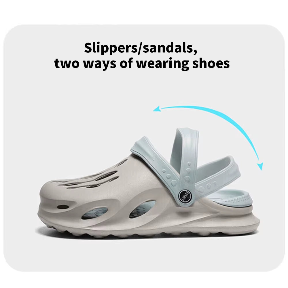 Men'S Beach Shoes Fashion Water Shoes Sandals Platform Slippers Anti-Slip Aqua Shoes Flip Flops Non-Slip Toe EVA Hole Shoes