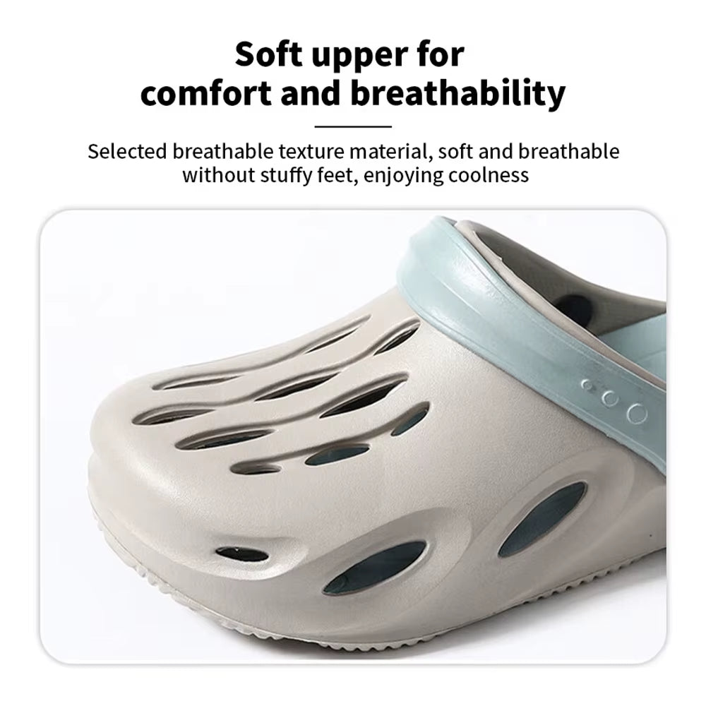 Men'S Beach Shoes Fashion Water Shoes Sandals Platform Slippers Anti-Slip Aqua Shoes Flip Flops Non-Slip Toe EVA Hole Shoes