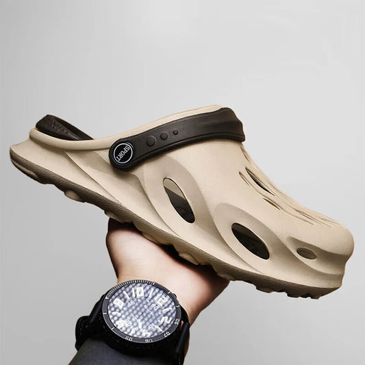 Men'S Beach Shoes Fashion Water Shoes Sandals Platform Slippers Anti-Slip Aqua Shoes Flip Flops Non-Slip Toe EVA Hole Shoes