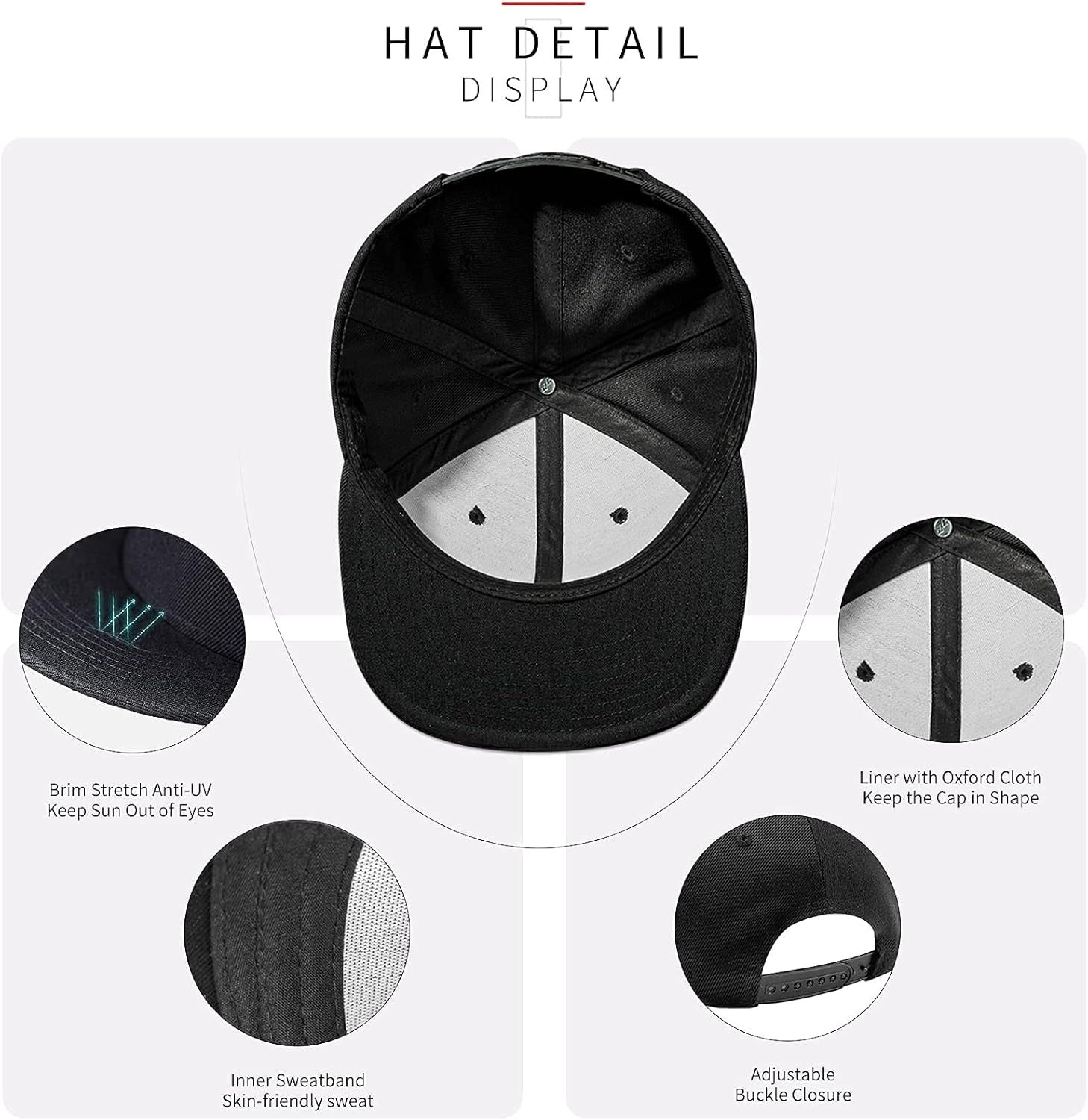 Snapback Hats for Mens Skull Hat Flat Bill Gorras Planas Para Hombres Black Snap Backpack Brim Baseball Cap