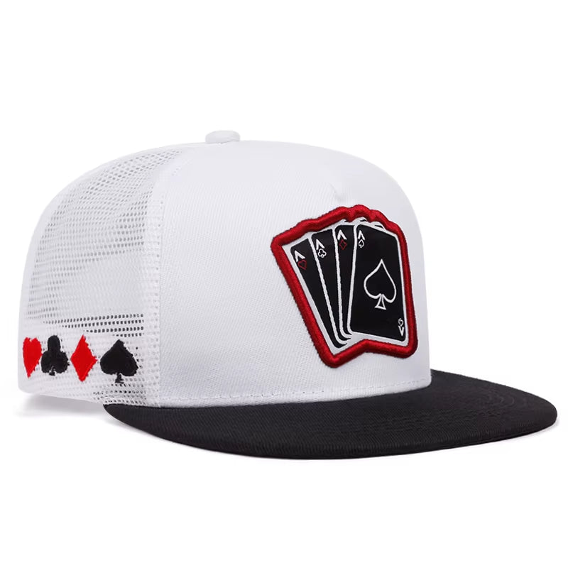 2024 New Fashion Hip Hop Cap Men Women Adjustable Playing Card Embroidered Baseball Caps Outdoor Sun Hat Unisex Snapback Hats