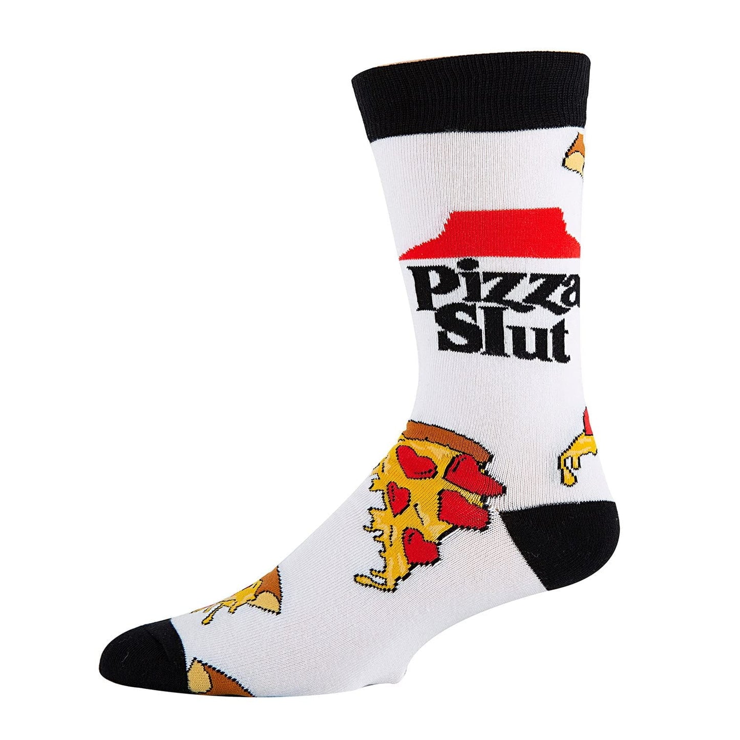 Men’S Novelty Humor Crew Socks, Crazy Funny Saying Cotton Dress Socks Gift - Pizza Sl*T