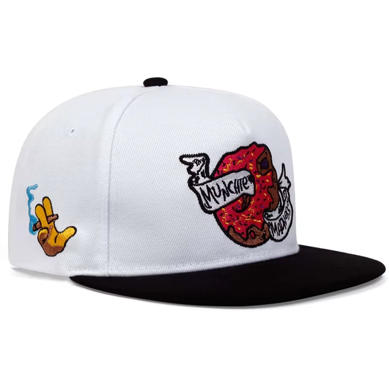 Unisex Doughnut Embroidery Hip-Hop Hats Outdoor Adjustable Casual Baseball Caps Sunscreen Hat