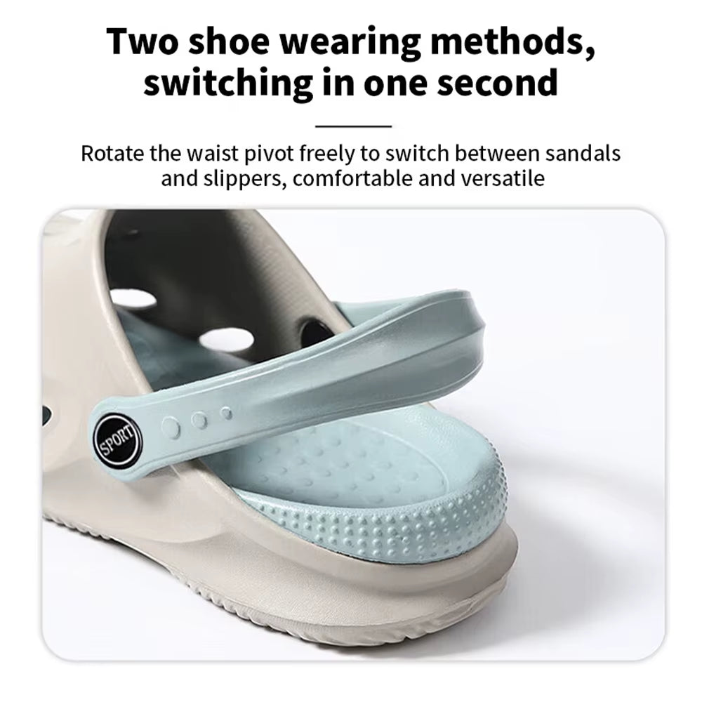 Men'S Beach Shoes Fashion Water Shoes Sandals Platform Slippers Anti-Slip Aqua Shoes Flip Flops Non-Slip Toe EVA Hole Shoes