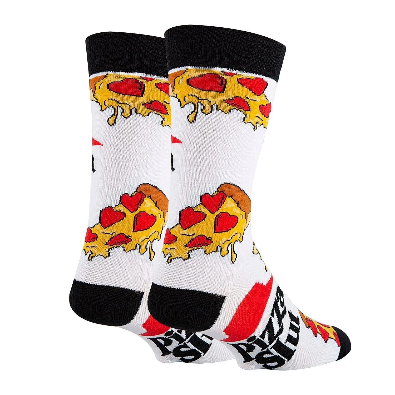 Men’S Novelty Humor Crew Socks, Crazy Funny Saying Cotton Dress Socks Gift - Pizza Sl*T