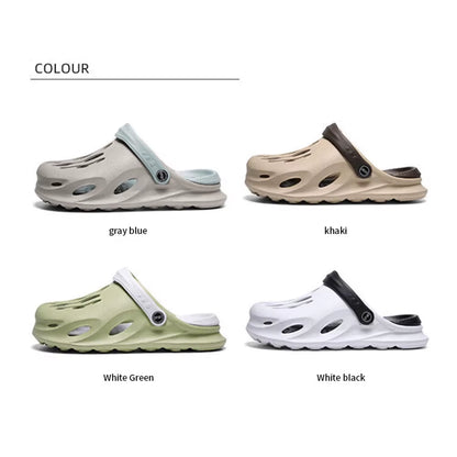 Men'S Beach Shoes Fashion Water Shoes Sandals Platform Slippers Anti-Slip Aqua Shoes Flip Flops Non-Slip Toe EVA Hole Shoes