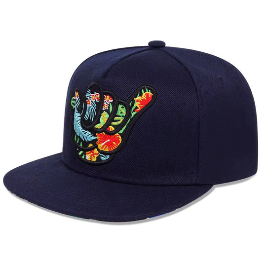 Unisex Colorful Fingers Embroidery Hip-Hop Hats Outdoor Adjustable Casual Baseball Caps Sunscreen Hat