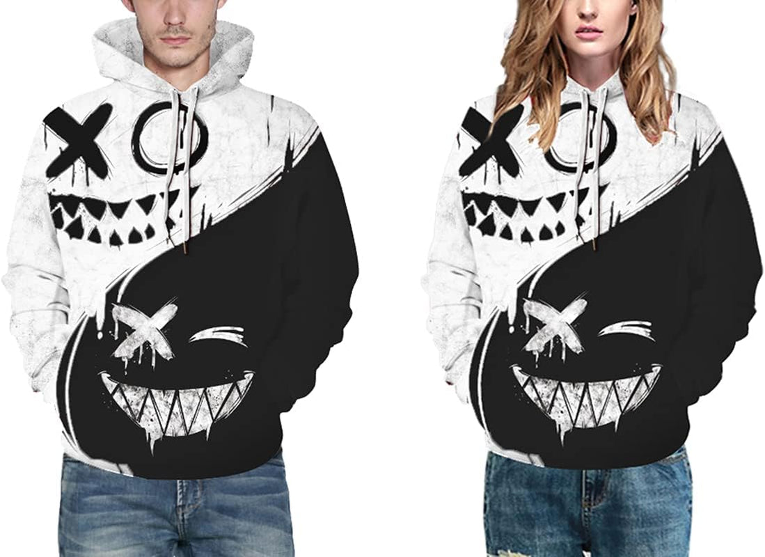 Men'S Novelty Hoodie Long Sleeves 3D Funny Graphic Print Sweatshirt Pullover