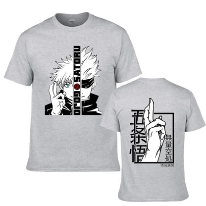 Anime T-Shirt Cool Gojo Satoru Graphic Printing T-Shirt Men'S Fashion Casual round Neck Short Sleeve Shirt