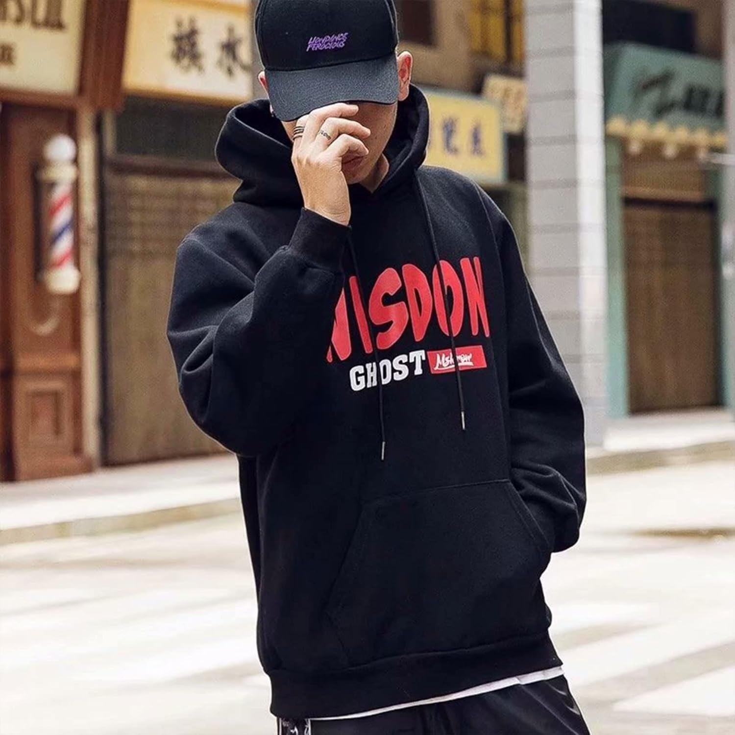 Techware Graphic Men Hoodies Japanese Streetwear Oversized Ghost Hip Hop Evil Sweatshirt
