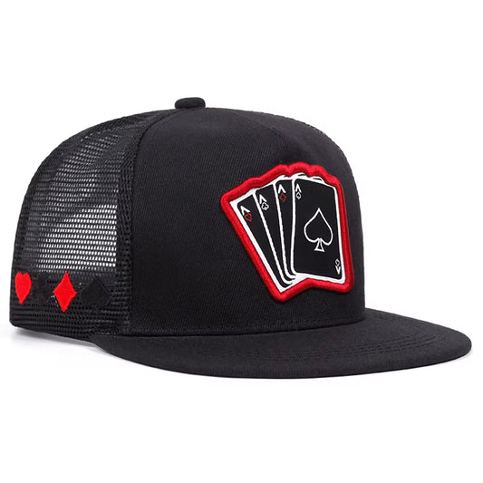 2024 New Fashion Hip Hop Cap Men Women Adjustable Playing Card Embroidered Baseball Caps Outdoor Sun Hat Unisex Snapback Hats