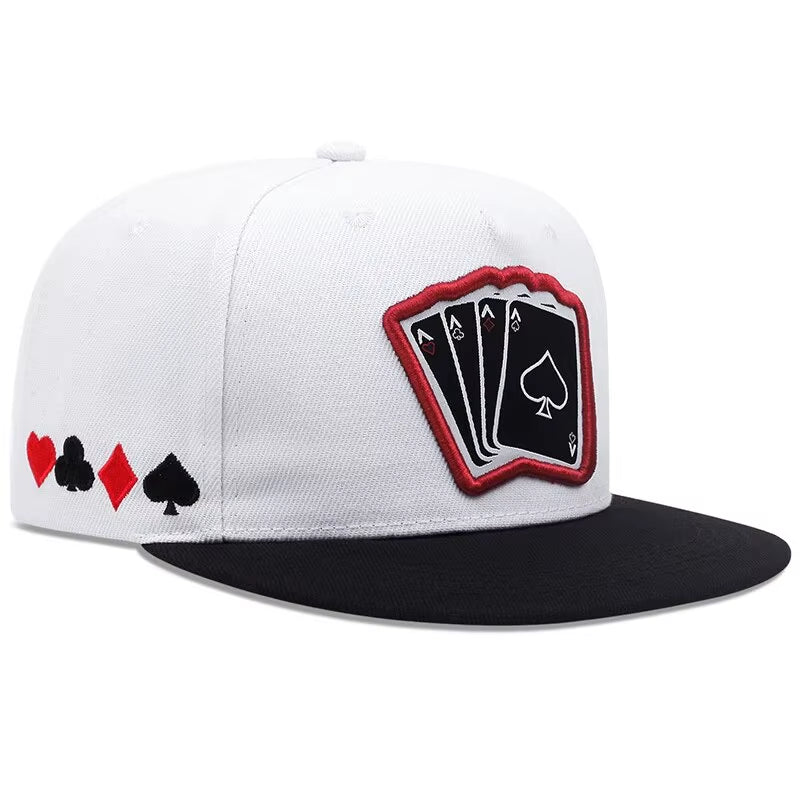 2024 New Fashion Hip Hop Cap Men Women Adjustable Playing Card Embroidered Baseball Caps Outdoor Sun Hat Unisex Snapback Hats