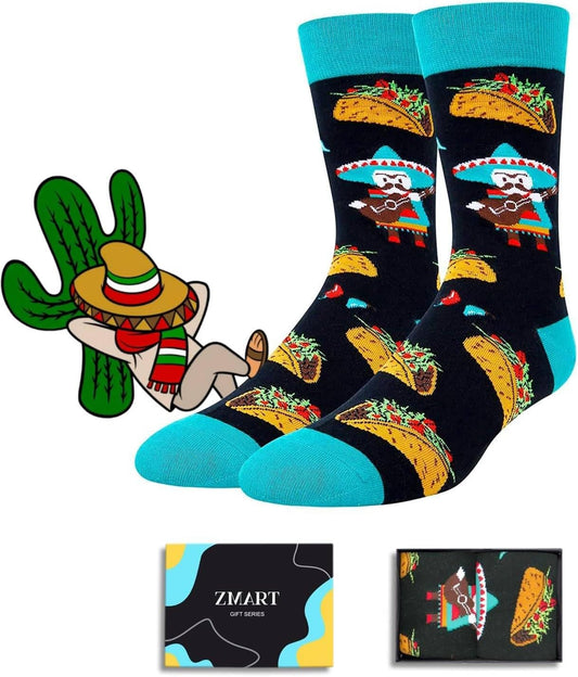Funny Food Socks - Men Food Gifts, Bacon Taco Pizza Burger Socks, Teen Valentine Gifts
