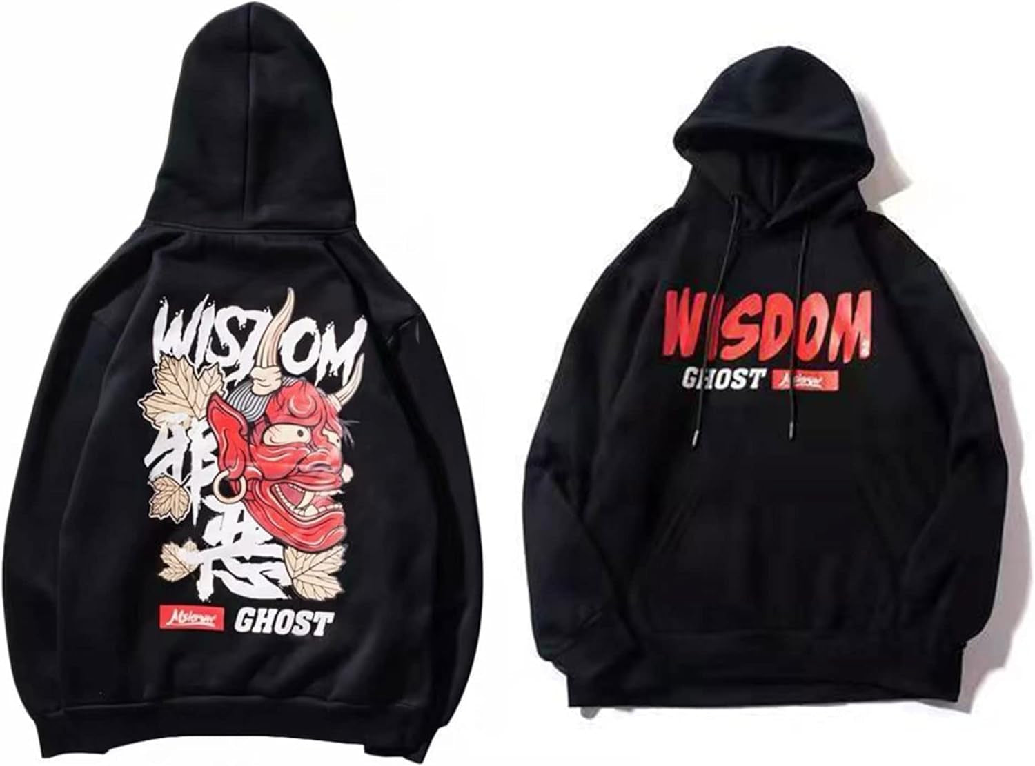 Techware Graphic Men Hoodies Japanese Streetwear Oversized Ghost Hip Hop Evil Sweatshirt