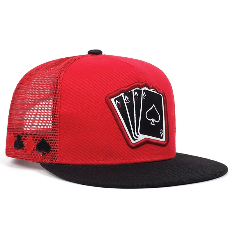 2024 New Fashion Hip Hop Cap Men Women Adjustable Playing Card Embroidered Baseball Caps Outdoor Sun Hat Unisex Snapback Hats