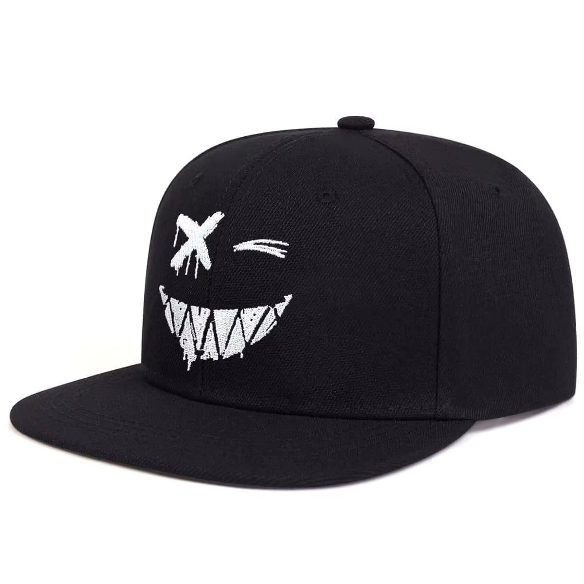 Unisex Personality Ghost Expression Embroidery Hip-Hop Hats Outdoor Adjustable Casual Baseball Caps Sunscreen Hat