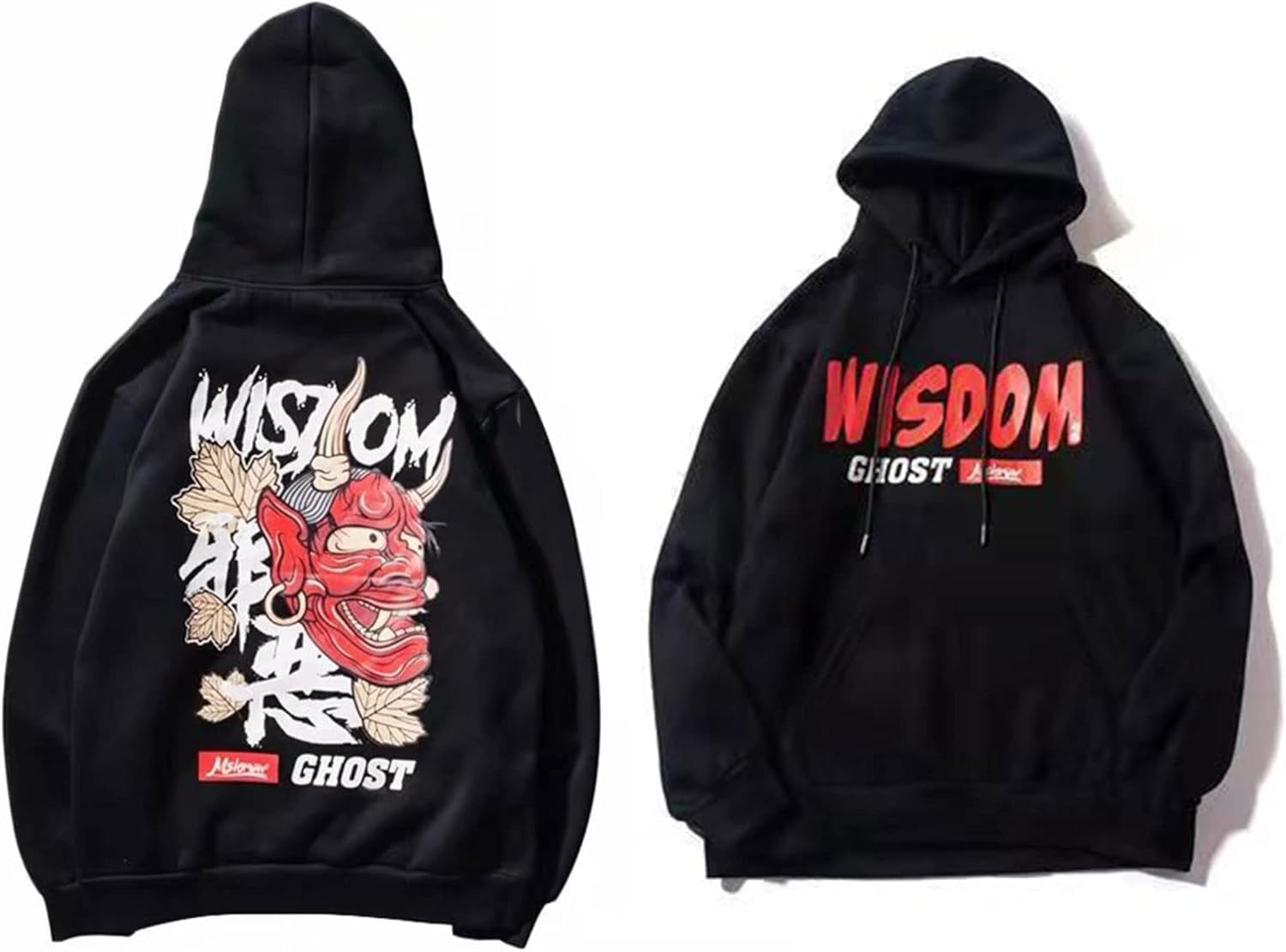 Techware Graphic Men Hoodies Japanese Streetwear Oversized Ghost Hip Hop Evil Sweatshirt