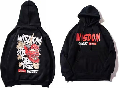 Techware Graphic Men Hoodies Japanese Streetwear Oversized Ghost Hip Hop Evil Sweatshirt