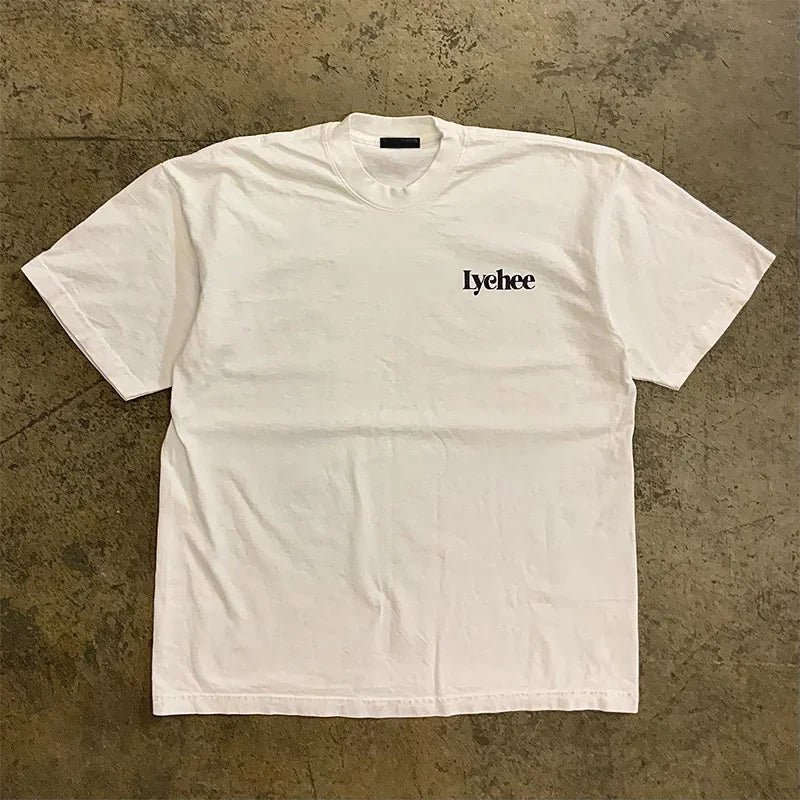 Harajuku Y2K Clothing Vintage Fashion Printed T Shirt Street Hip Hop T-Shirt Cotton Crew Neck Tops Summer Men Women Tee Shirt