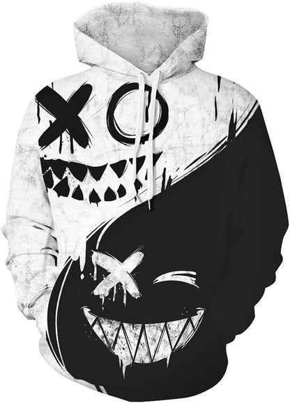 Men'S Novelty Hoodie Long Sleeves 3D Funny Graphic Print Sweatshirt Pullover