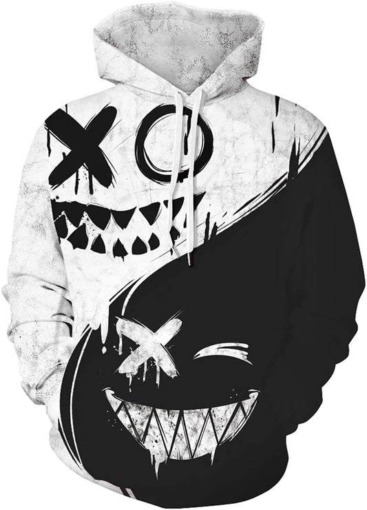 Men'S Novelty Hoodie Long Sleeves 3D Funny Graphic Print Sweatshirt Pullover
