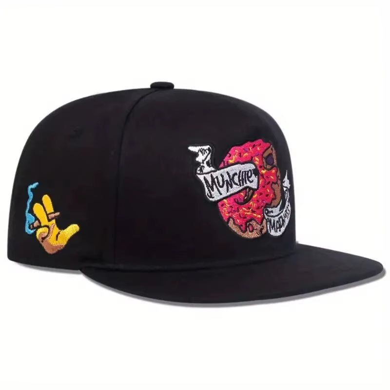 Unisex Doughnut Embroidery Hip-Hop Hats Outdoor Adjustable Casual Baseball Caps Sunscreen Hat