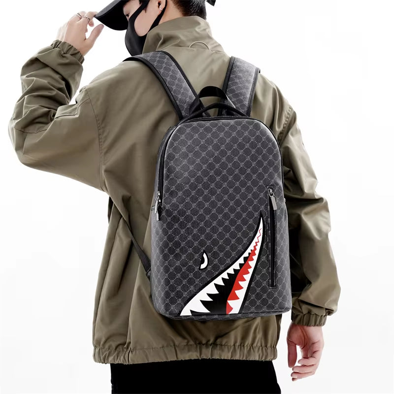 Men'S Backpack Plaid High School College Bag 15-Inch Laptop Rucksack