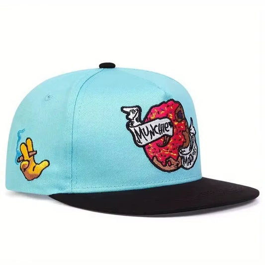 Unisex Doughnut Embroidery Hip-Hop Hats Outdoor Adjustable Casual Baseball Caps Sunscreen Hat