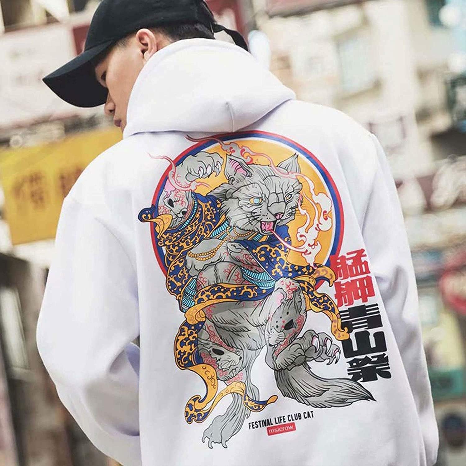 Men'S Japanese Hoodie Cat Graphic Hoodie Couples Hoodiescouples Hoodies