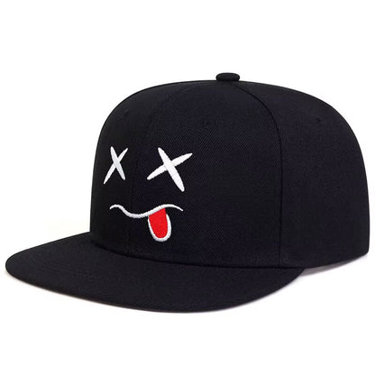 Unisex Personality Ghost Expression Embroidery Hip-Hop Hats Outdoor Adjustable Casual Baseball Caps Sunscreen Hat