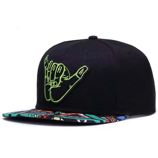 Unisex Green Fingers 6 Embroidery Hip-Hop Hats Outdoor Adjustable Casual Baseball Caps Sunscreen Hat