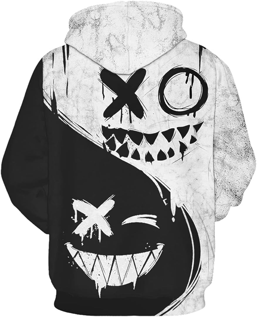 Men'S Novelty Hoodie Long Sleeves 3D Funny Graphic Print Sweatshirt Pullover