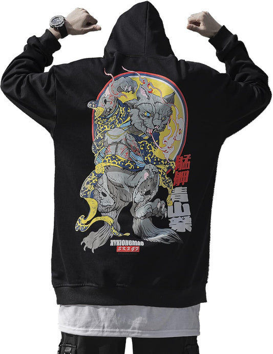 Men'S Japanese Hoodie Cat Graphic Hoodie Couples Hoodiescouples Hoodies
